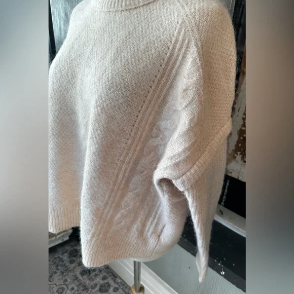 Madewell Cable Knit Havener Sweater Alpaca Wool Blend Cream Size S - Picture 7 of 7